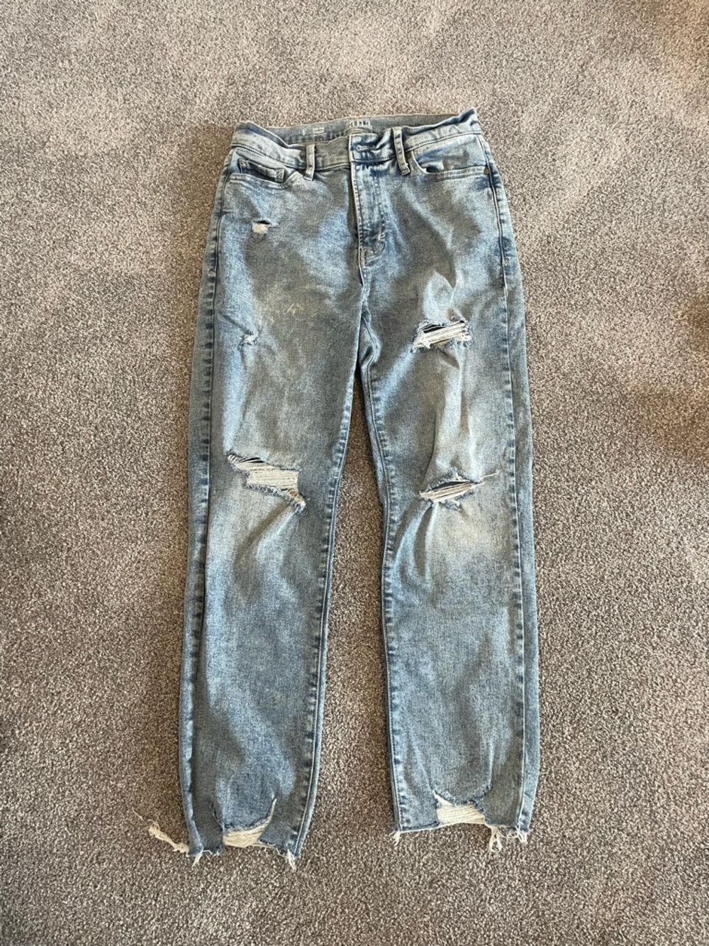 a.n.a Light Blue Distressed Relaxed Fit Jeans